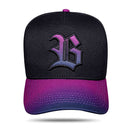 Boné Snapback Preto Aba Degradê Azul Marinho Roxo