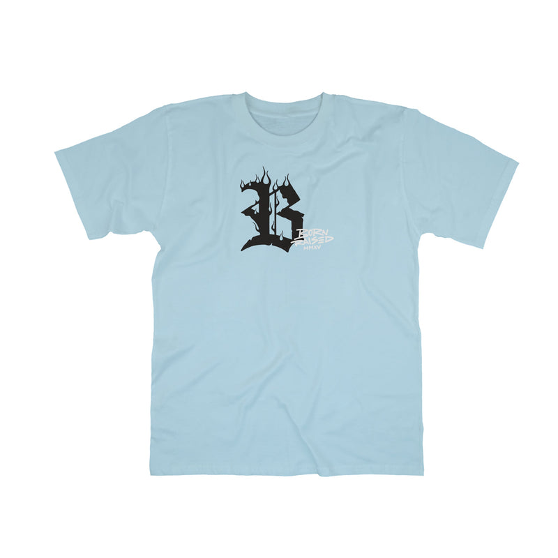 Camiseta Azul BLCK Born Raised In Flame