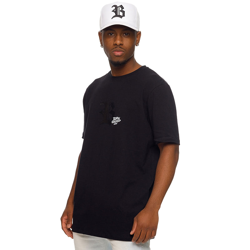 Camiseta Preta BLCK Born Raised In Flame