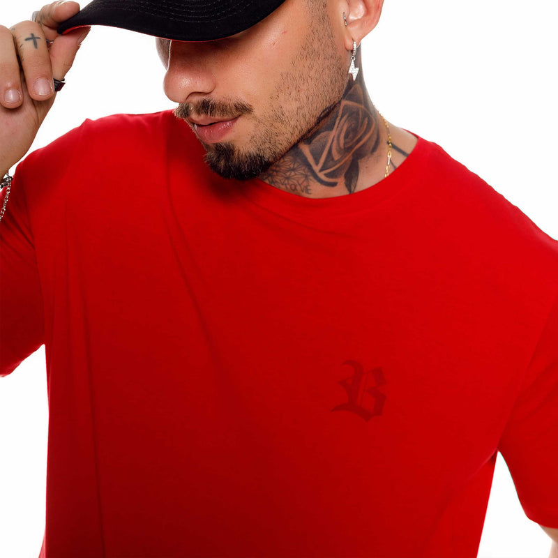 Camiseta Vermelha Logo Transparente