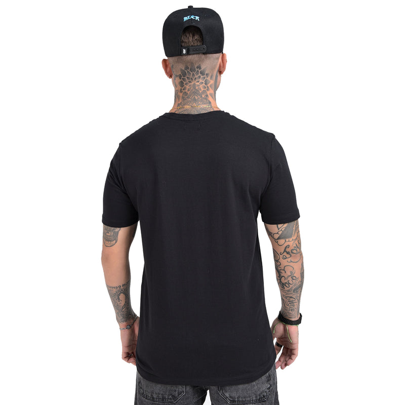 Camiseta Preta Logo B Degradê Azul