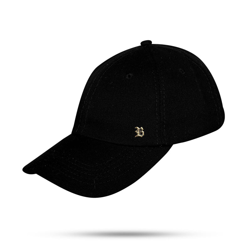 Boné Dad Hat Preto Basic Metal Dourado
