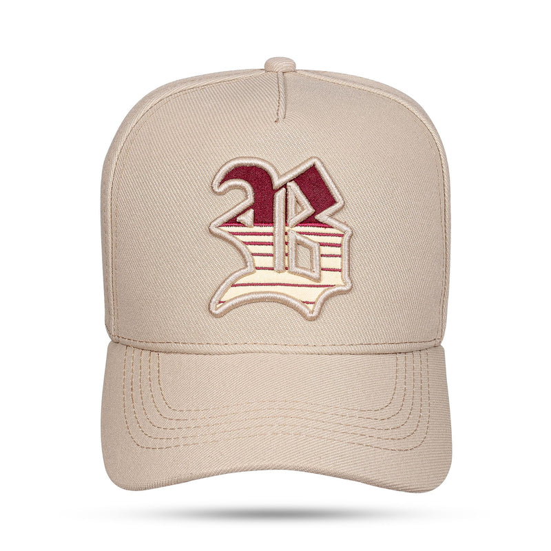 Boné Snapback Bege Contour Degradê Vinho