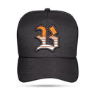 Boné Snapback Preto Contour Degradê Laranja