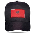 Boné Snapback Preto Tag Suede Vermelho