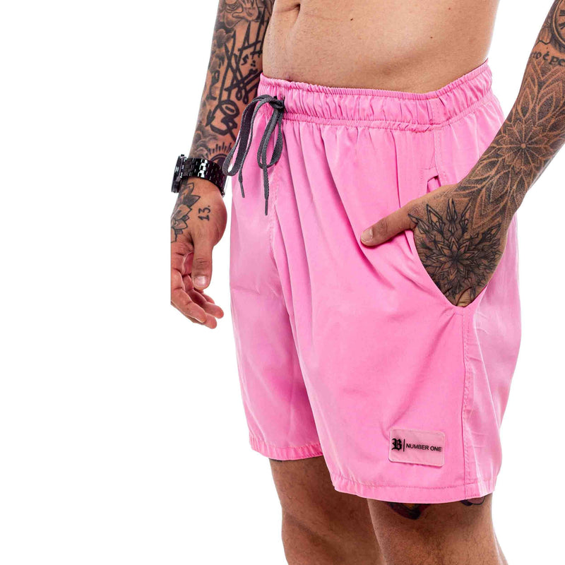 Shorts Blck Tag Number One Rosa